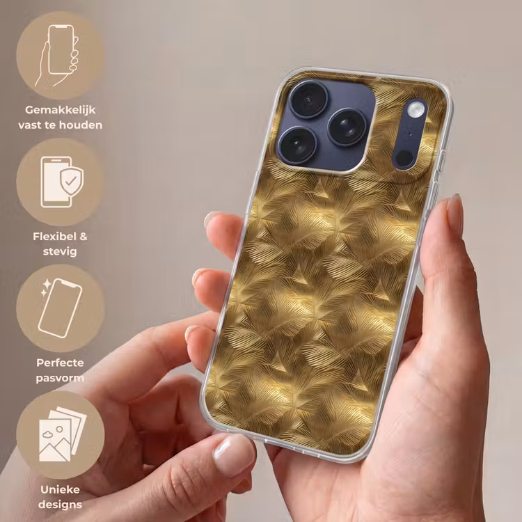 Palm - Waaier - Goud Telefoonhoesje iPhone 17 Pro klein 878 -sfeer3_NL
