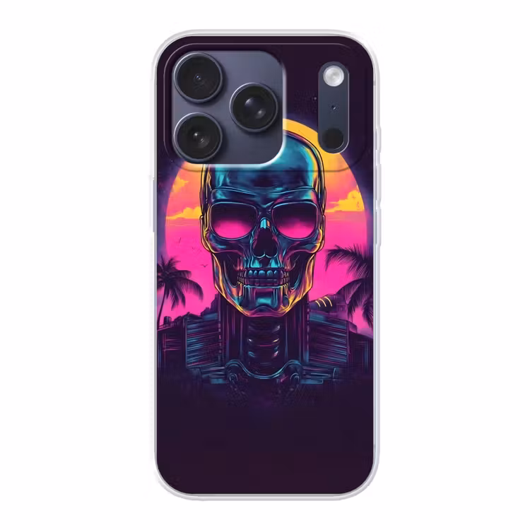 Palmbomen - Hoofd - Metallic - Zonsondergang Telefoonhoesje iPhone 17 Pro klein -3d