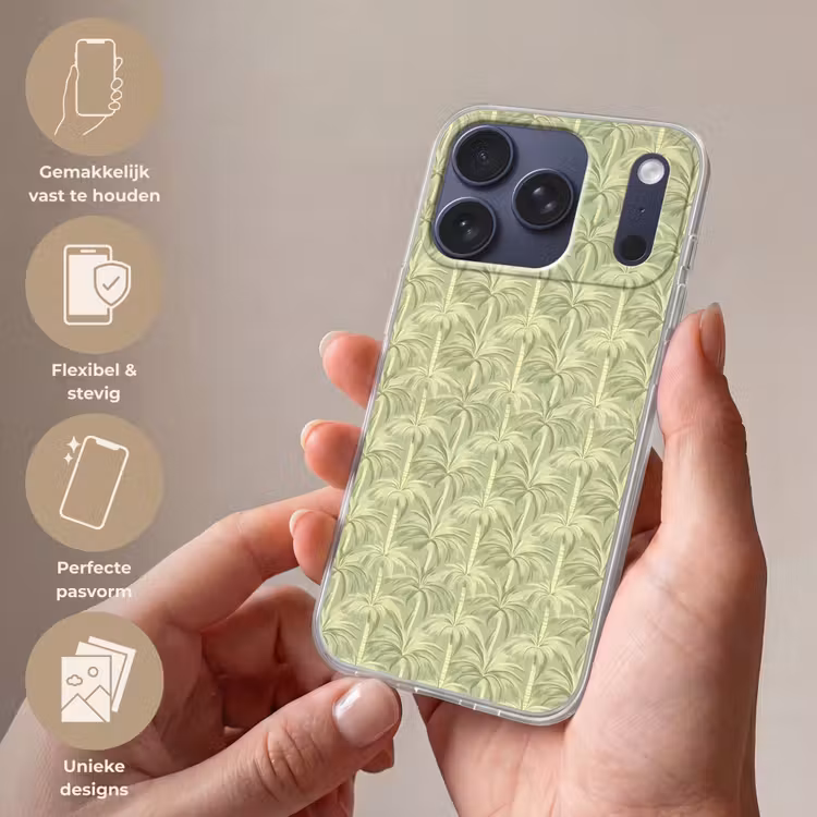 Palmwoud - Tropisch - Groen Telefoonhoesje iPhone 17 Pro klein 878 -sfeer3_NL