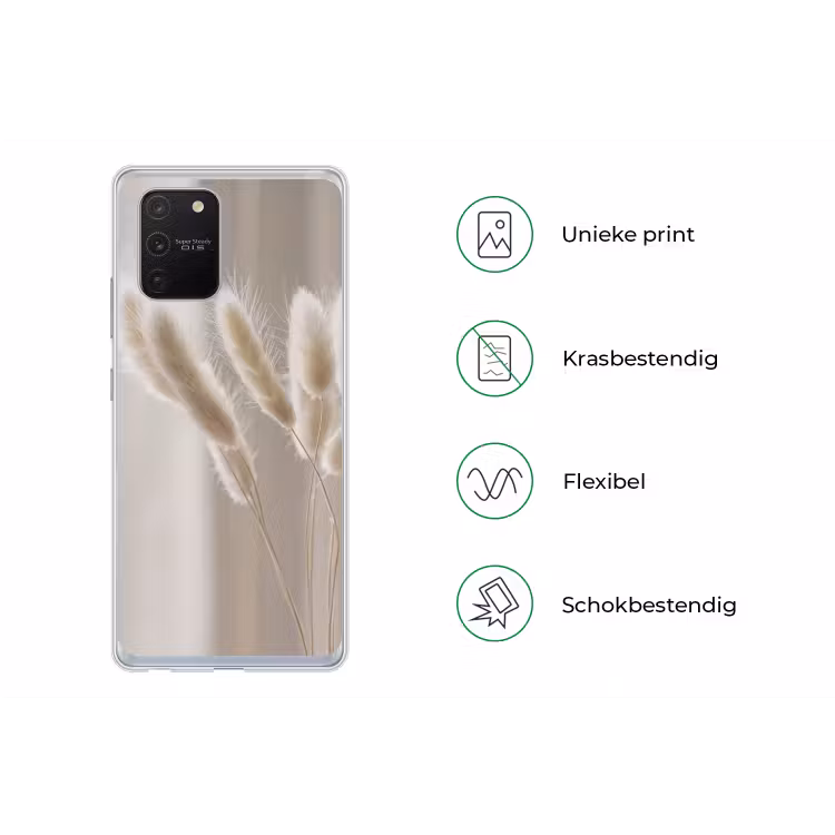 Pampasgras - Pluim - Wit Telefoonhoesje Samsung Galaxy S10 Lite klein -specsS10Lite