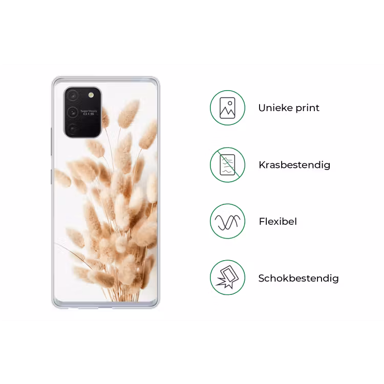 Pampasgras - Pluim - Wit - Beige Telefoonhoesje Samsung Galaxy S10 Lite klein -specsS10Lite