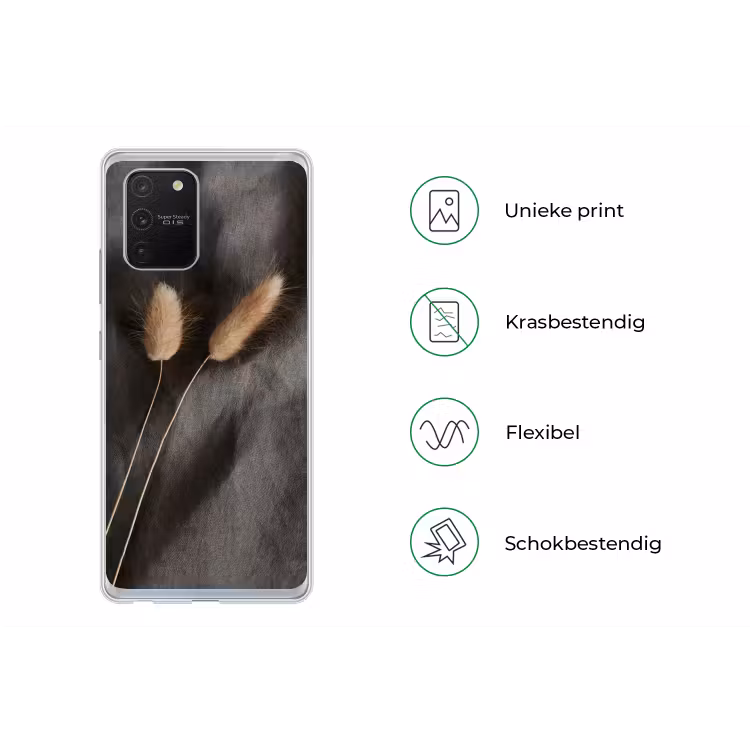 Pampasgras - Pluim - Zwart - Beige Telefoonhoesje Samsung Galaxy S10 Lite klein -specsS10Lite