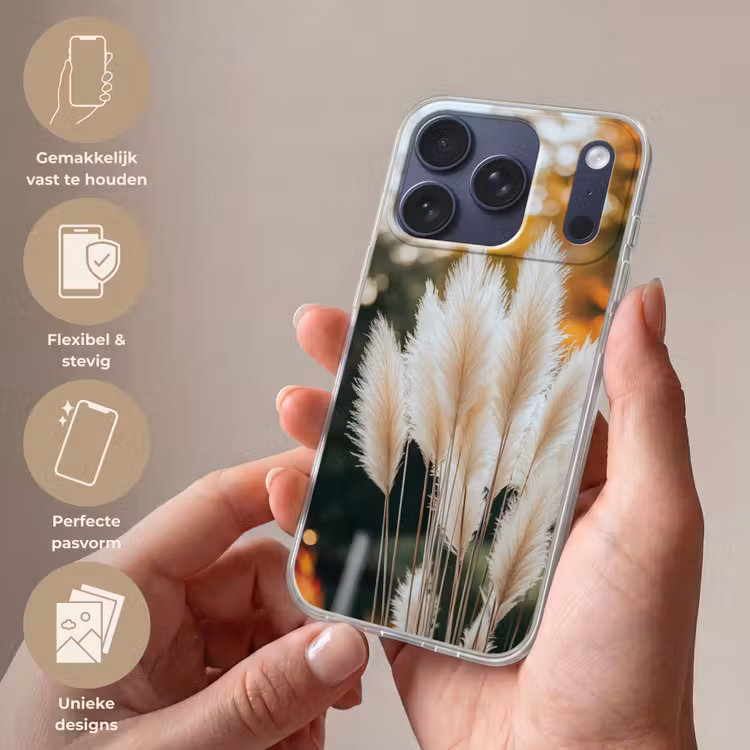 Pampasgras - Pluimen - Sierlijk Telefoonhoesje iPhone 17 Pro klein -sfeer3_NL