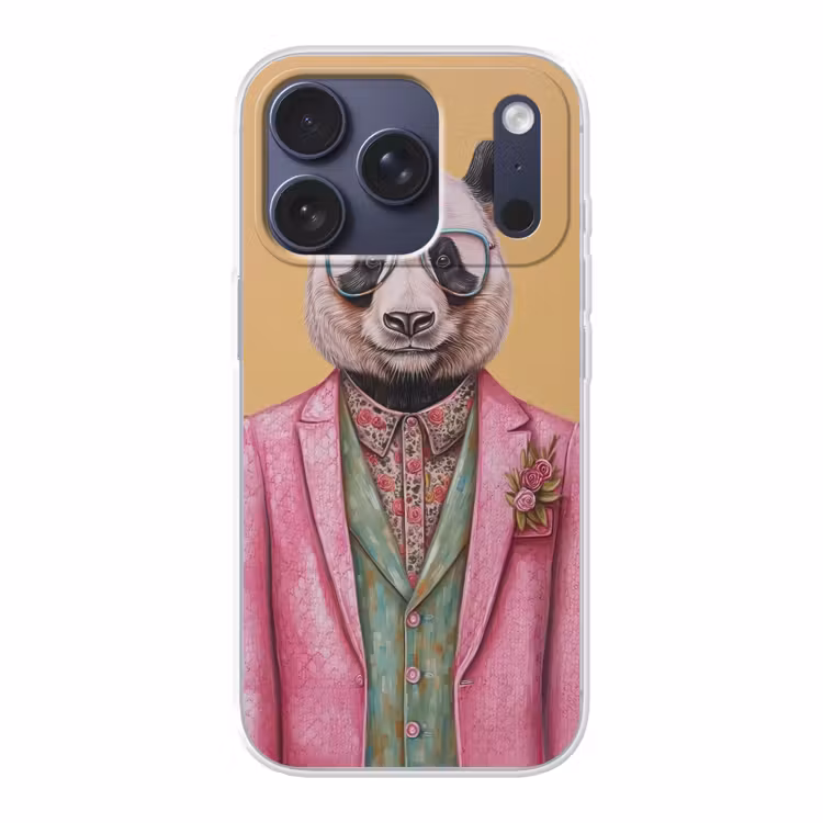 Panda - Pak - Zonnebril - Blauw Telefoonhoesje iPhone 17 Pro klein -3d
