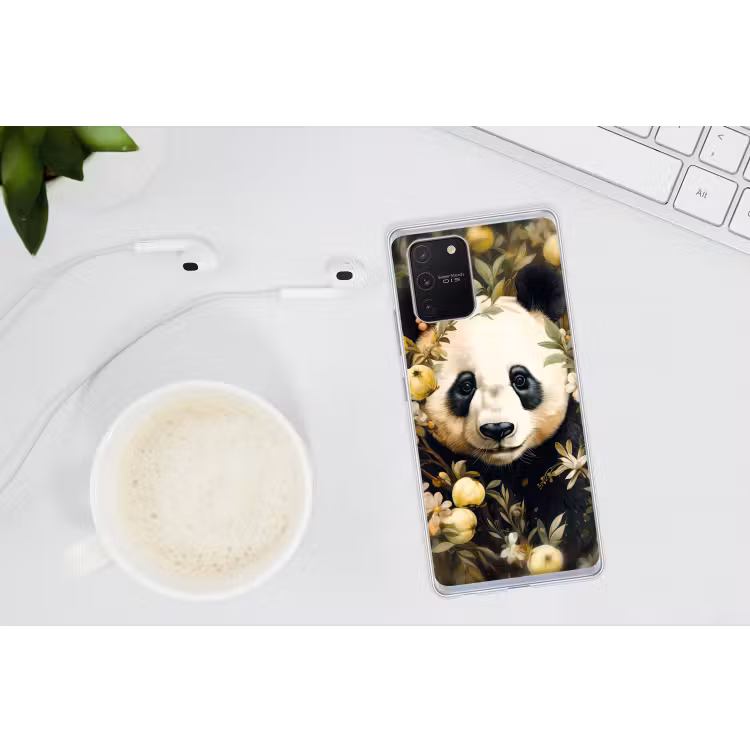Panda - Pandabeer - Wilde dieren - Natuur - Bloemen Telefoonhoesje Samsung Galaxy S10 Lite klein -oordopS10Lite