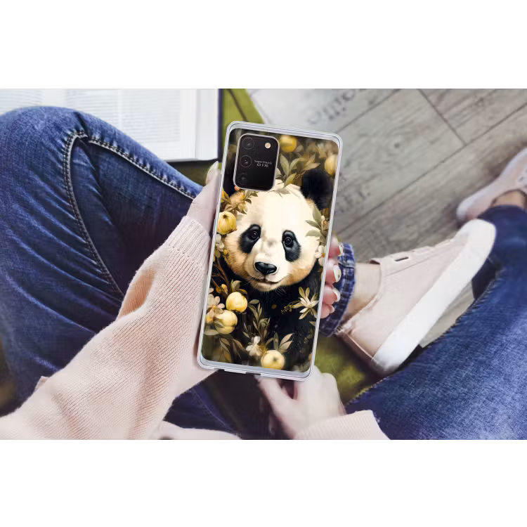 Panda - Pandabeer - Wilde dieren - Natuur - Bloemen Telefoonhoesje Samsung Galaxy S10 Lite klein -handS10Lite