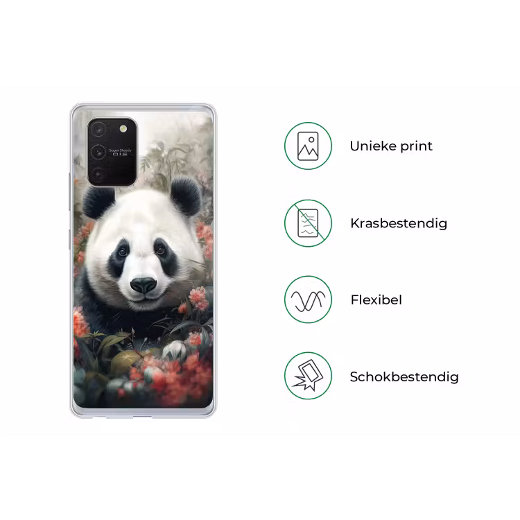 Panda - Wilde dieren - Bloemen - Natuur Telefoonhoesje Samsung Galaxy S10 Lite klein -specsS10Lite