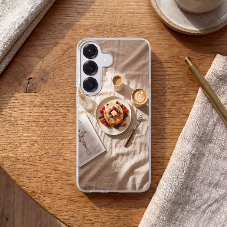 Pannenkoeken - Bessen - Ontbijt - Modern - Beige Telefoonhoesje Samsung Galaxy S26 klein -sfeer1
