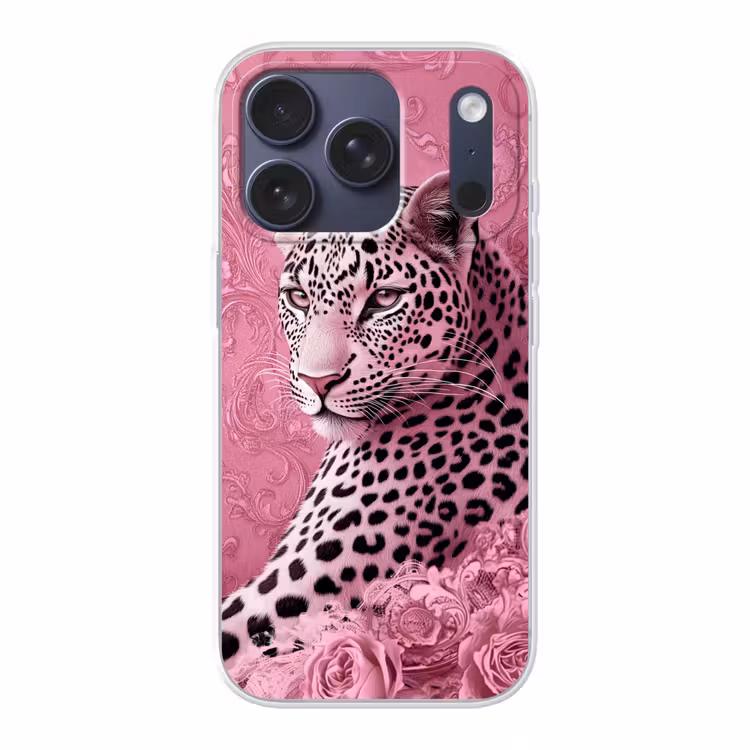 Panter - Luxe - Roze Telefoonhoesje iPhone 17 Pro klein -3d
