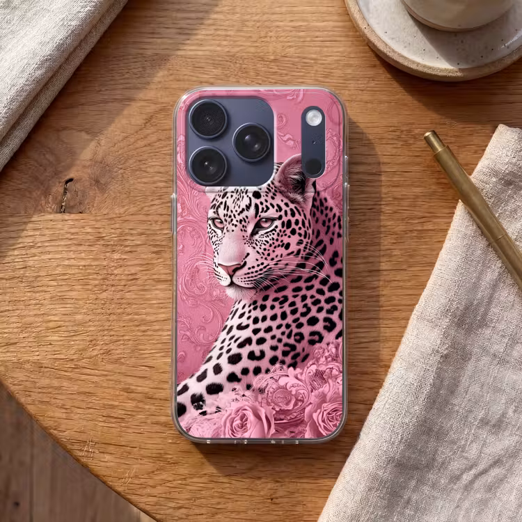 Panter - Luxe - Roze Telefoonhoesje iPhone 17 Pro klein -sfeer1