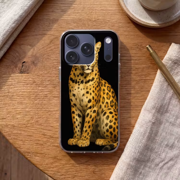 Panter - Realistisch - Bruin Telefoonhoesje iPhone 17 Pro klein -sfeer1