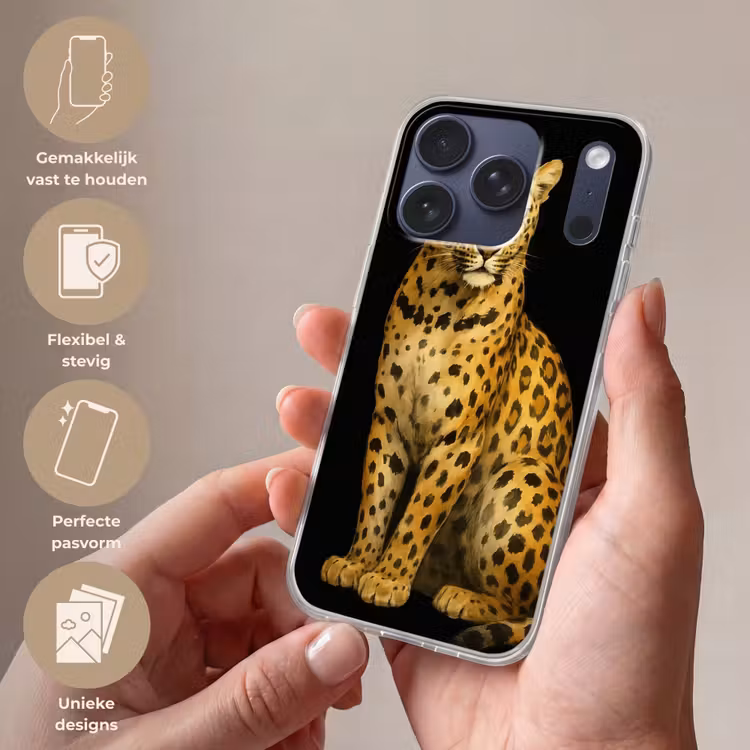 Panter - Realistisch - Bruin Telefoonhoesje iPhone 17 Pro klein -sfeer3_NL