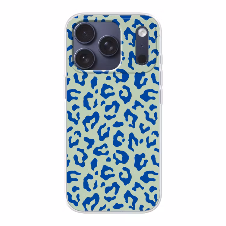 Panterprint - Blauw - Groen - Dierenprint Telefoonhoesje iPhone 17 Pro klein -3d
