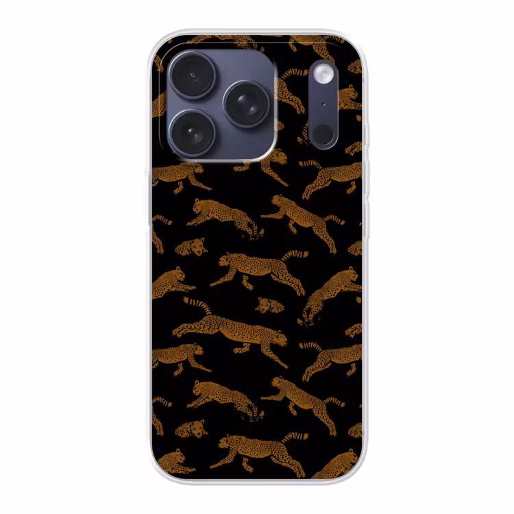 Panters - Patroon - Dieren - Zwart - Bruin Telefoonhoesje iPhone 17 Pro klein -3d