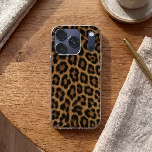 Pantervacht - Realistisch - Bruin Telefoonhoesje iPhone 17 Pro klein -sfeer1
