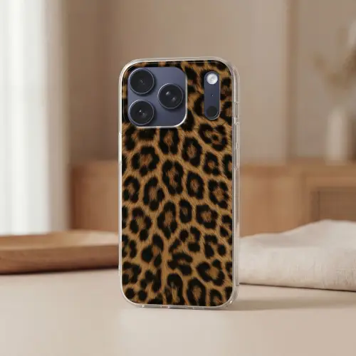 Pantervacht - Realistisch - Bruin Telefoonhoesje iPhone 17 Pro klein -sfeer2
