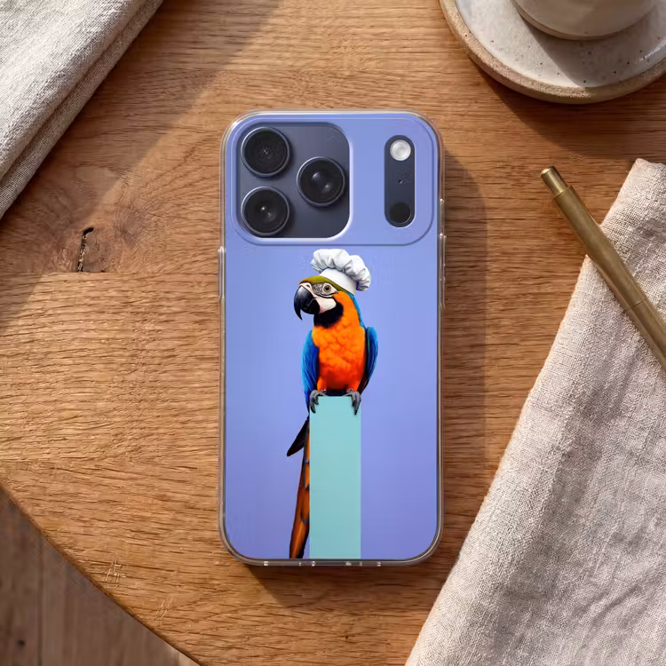 Papegaai - Koksmuts - Vogel - Leuk Telefoonhoesje iPhone 17 Pro klein -sfeer1