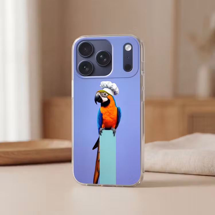 Papegaai - Koksmuts - Vogel - Leuk Telefoonhoesje iPhone 17 Pro klein -sfeer2
