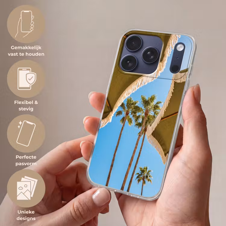 Parasol - Groen - Franjes - Zomer - Tropisch Telefoonhoesje iPhone 17 Pro klein -sfeer3_NL