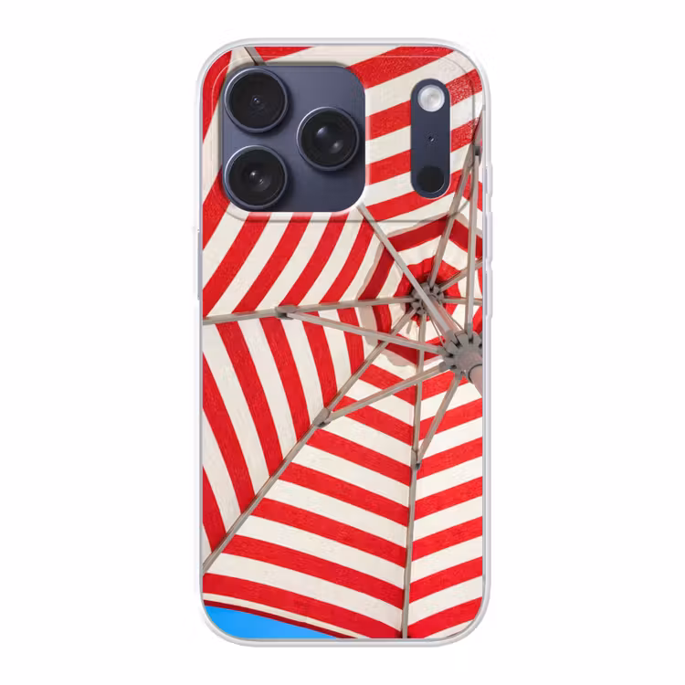 Parasol - Strepen - Zomer - Rood - Blauw Telefoonhoesje iPhone 17 Pro klein -3d