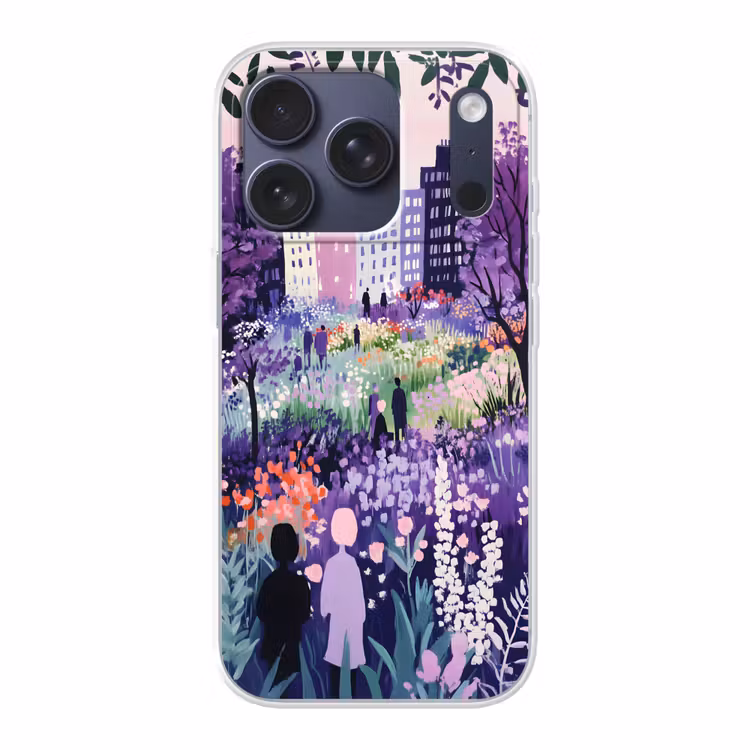 Park - Bomen - Bloemen - Gebouwen Telefoonhoesje iPhone 17 Pro klein -3d