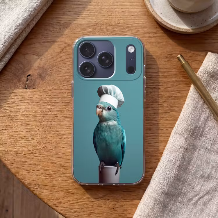 Parkiet - Vogel - Koksmuts - Cute Telefoonhoesje iPhone 17 Pro klein -sfeer1