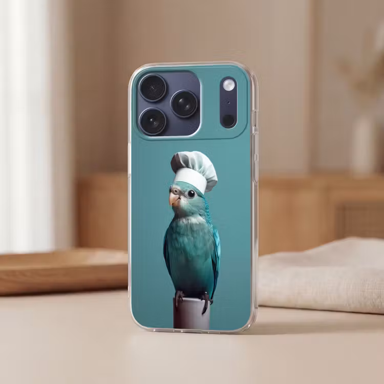 Parkiet - Vogel - Koksmuts - Cute Telefoonhoesje iPhone 17 Pro klein -sfeer2