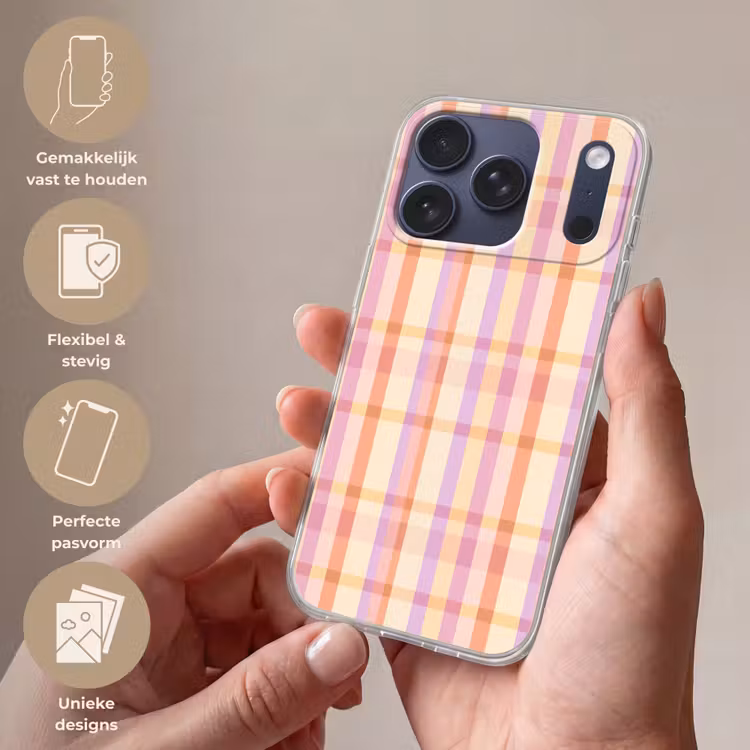 Pastel - uitpatroon - Geometrisch Telefoonhoesje iPhone 17 Pro klein 878 -sfeer3_NL