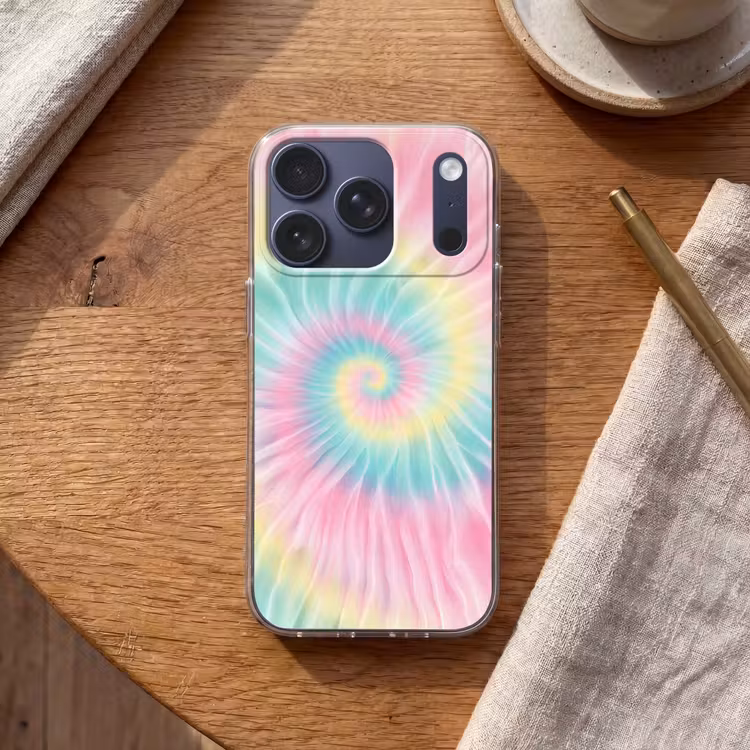 Pasteltinten - Tie dye - Roze Telefoonhoesje iPhone 17 Pro klein -sfeer1