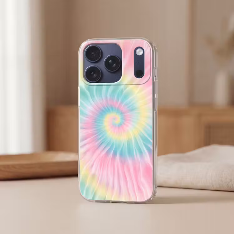 Pasteltinten - Tie dye - Roze Telefoonhoesje iPhone 17 Pro klein -sfeer2
