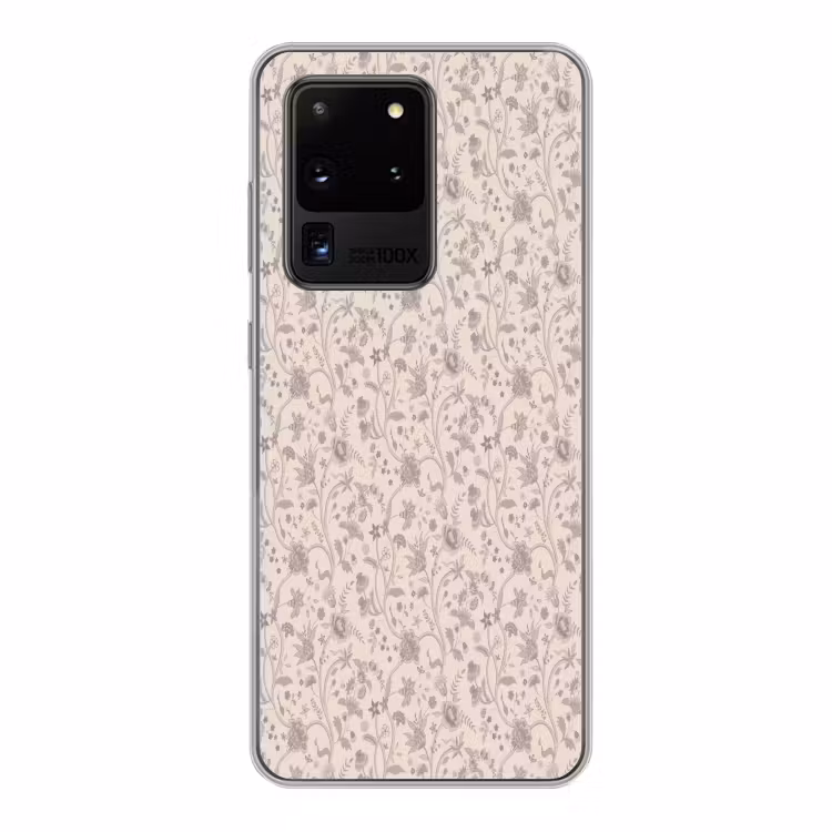 Patroon - Bloemen - Paars Telefoonhoesje Samsung Galaxy S20 Ultra klein 358 -3d