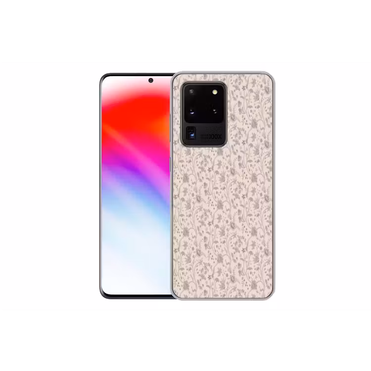 Patroon - Bloemen - Paars Telefoonhoesje Samsung Galaxy S20 Ultra klein 358 -dubbelS20Ultra