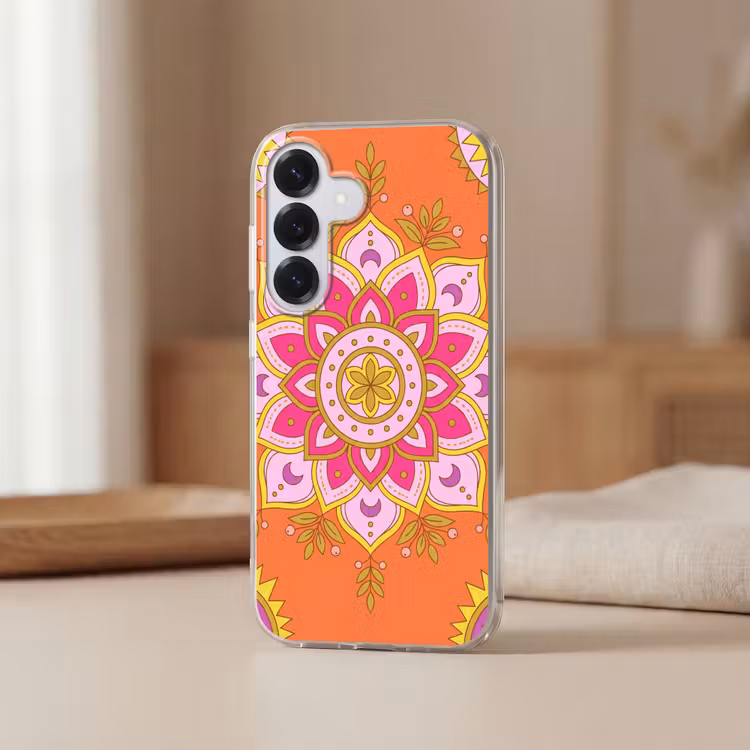 Patroon - Bloemmotief - Decoratie - Abstract - Roze Telefoonhoesje Samsung Galaxy S26 klein -sfeer2