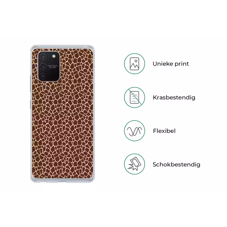Patroon - Giraf - Bruin Telefoonhoesje Samsung Galaxy S10 Lite klein 364 -specsS10Lite