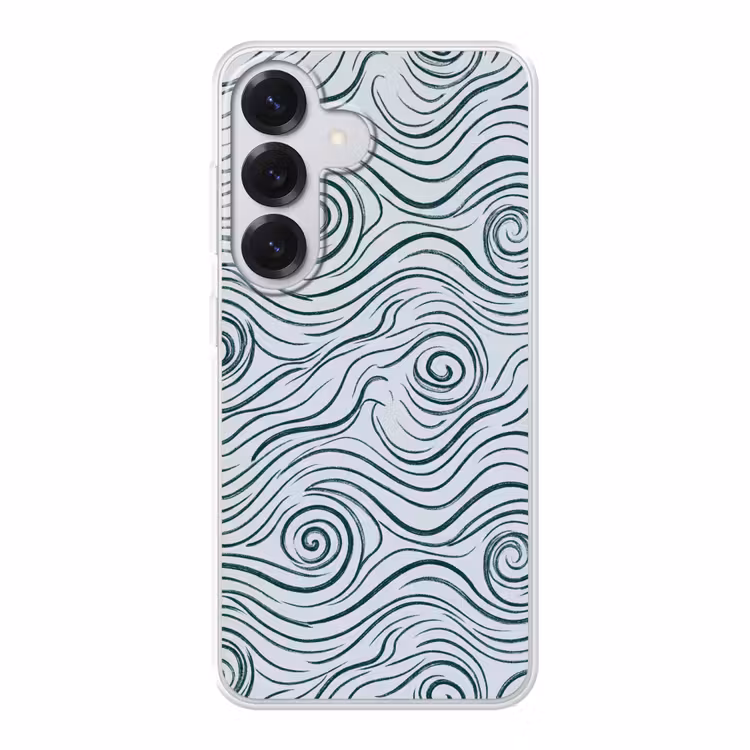 Patroon - Golven - Abstract - Modern - Blauw Telefoonhoesje Samsung Galaxy S26 klein -3d
