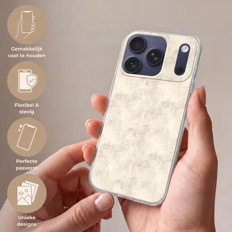 Patroon - Organisch - Beige Telefoonhoesje iPhone 17 Pro klein 878 -sfeer3_NL