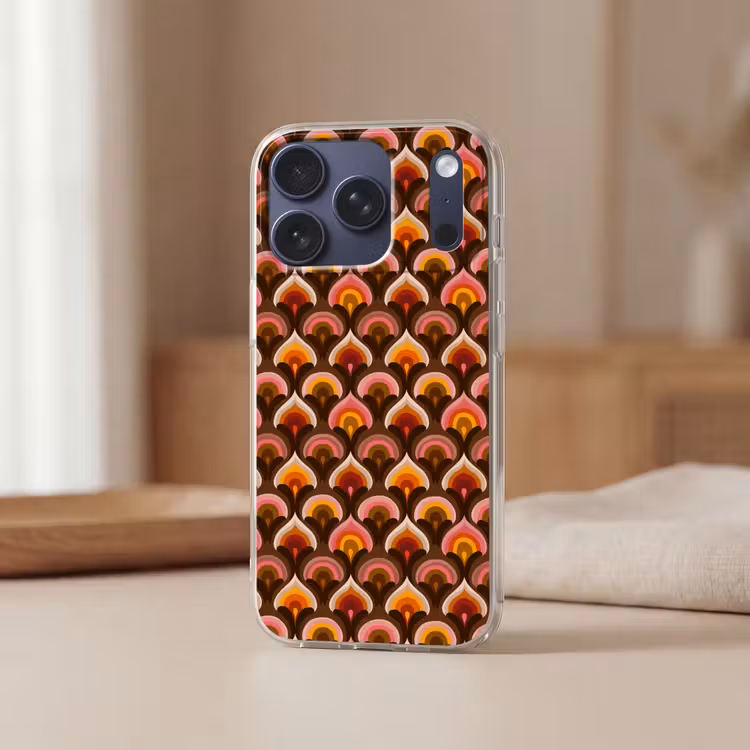 Patroon - Retro - Kleurrijk Telefoonhoesje iPhone 17 Pro klein 878 -sfeer2
