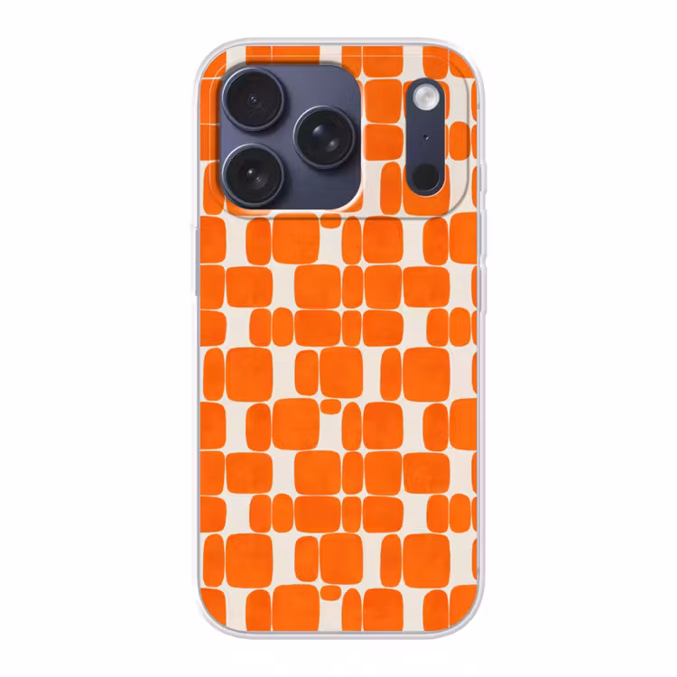 Patroon - Retro - Oranje Telefoonhoesje iPhone 17 Pro klein 878 -3d