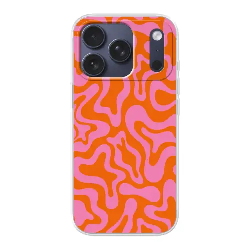 Patroon - Roze - Oranje - Abstract - Modern Telefoonhoesje iPhone 17 Pro klein -3d