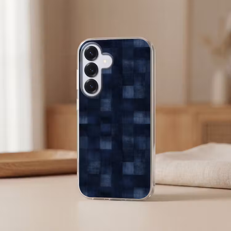 Patroon - Ruit - Marineblauw Telefoonhoesje Samsung Galaxy S26 klein 975 -sfeer2