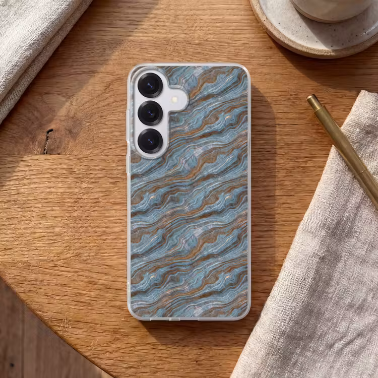 Patroon - Steen - Blauw Telefoonhoesje Samsung Galaxy S26 klein 975 -sfeer1