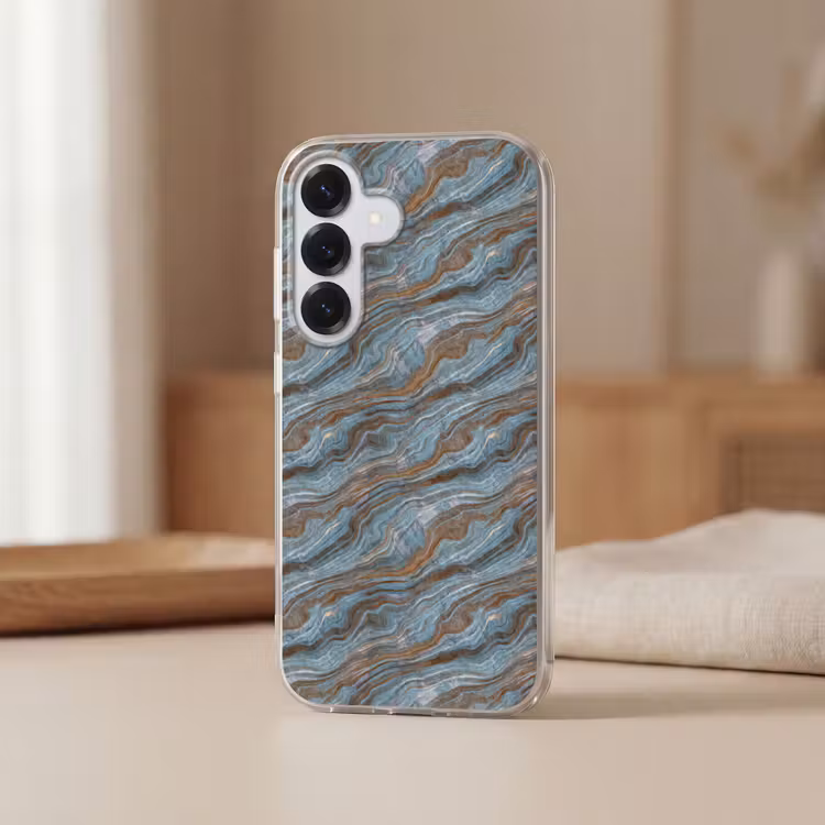 Patroon - Steen - Blauw Telefoonhoesje Samsung Galaxy S26 klein 975 -sfeer2