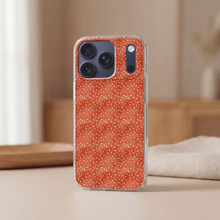 Patroon - Stippen - Rood - Wit Telefoonhoesje iPhone 17 Pro klein 878 -sfeer2