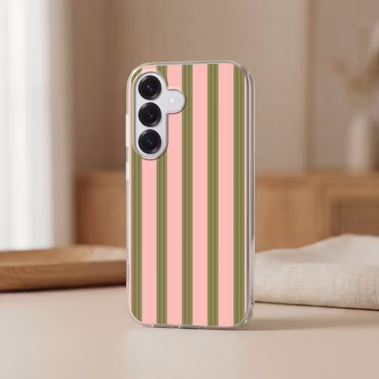 Patroon - Strepen - Abstract - Roze - Groen Telefoonhoesje Samsung Galaxy S26 klein -sfeer2