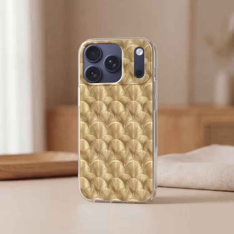 Patroon - Waaier - Goud Telefoonhoesje iPhone 17 Pro klein 878 -sfeer2