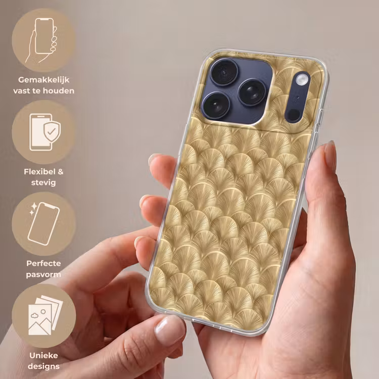 Patroon - Waaier - Goud Telefoonhoesje iPhone 17 Pro klein 878 -sfeer3_NL