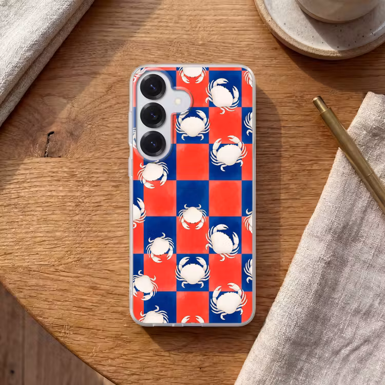 Patroon - Zeeleven - Rood - Blauw - Abstract Telefoonhoesje Samsung Galaxy S26 klein -sfeer1