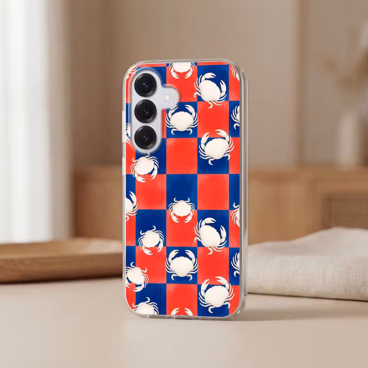 Patroon - Zeeleven - Rood - Blauw - Abstract Telefoonhoesje Samsung Galaxy S26 klein -sfeer2