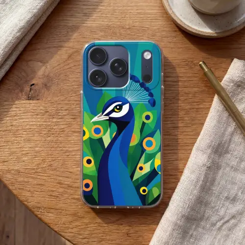 Pauw - Cirkels - Blauw Telefoonhoesje iPhone 17 Pro klein -sfeer1