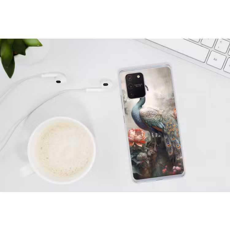 Pauw - Pauwenveren - Vogel - Jungle - Bloemen Telefoonhoesje Samsung Galaxy S10 Lite klein -oordopS10Lite